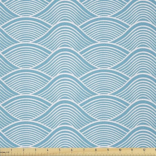 Miniatura 118 de Ambesonne The Yard, tela de mariquitas de The Yard, flores exóticas hibisco hawaiano follaje ilustración botánica flor de primavera, tela