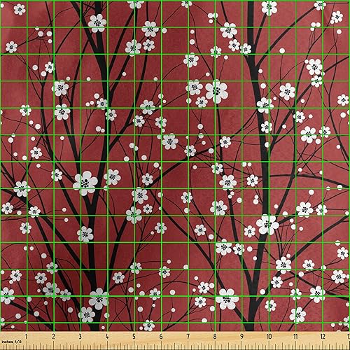 Vista 945 de Lunarable The Yard, tela azul real de The Yard, patrón de cerámica inspirado en el Medio Oriente estilo marroquí, estampado oriental, tela de satén