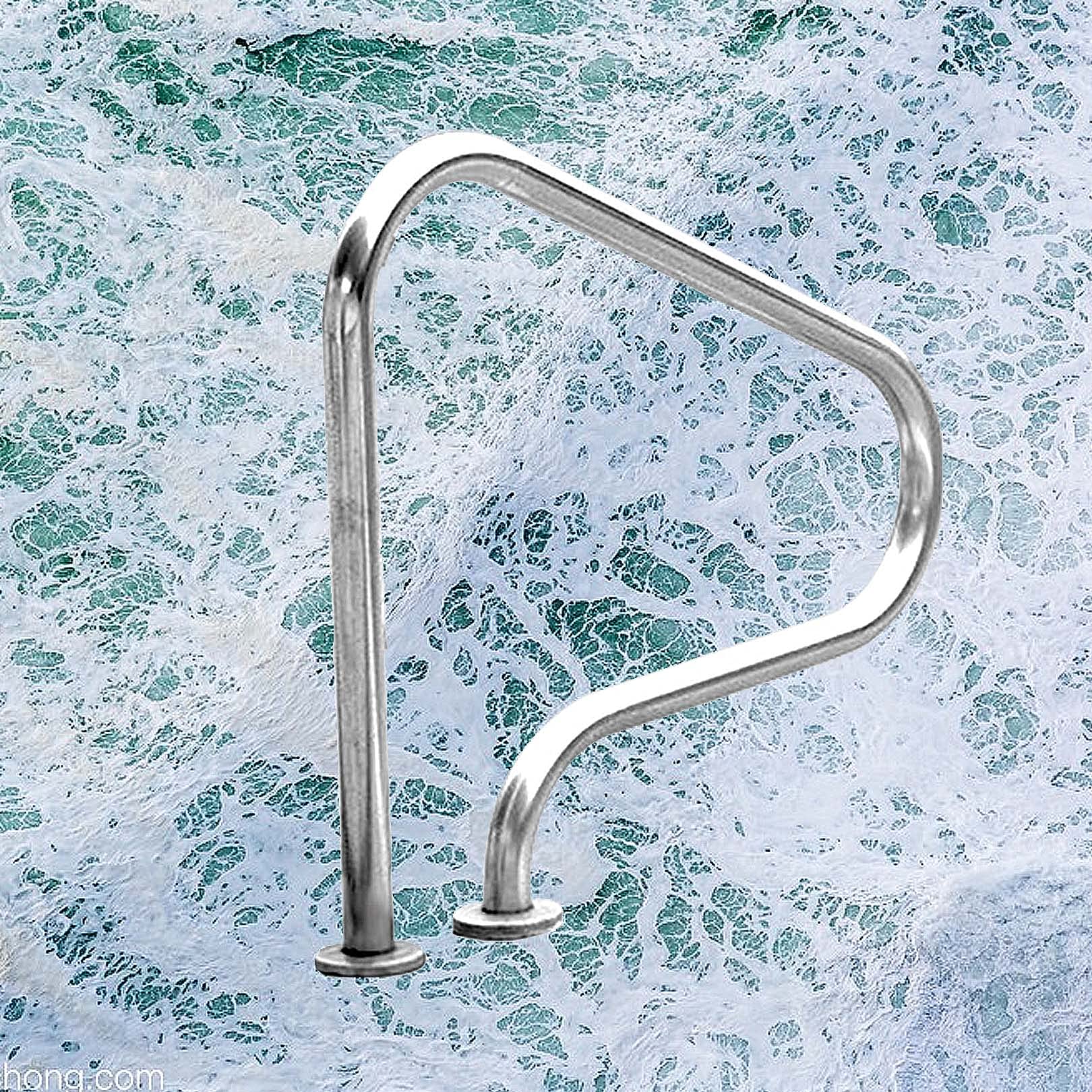 Klzuopt Swimming Pool Safety Hand Rail Swimming Pool Handrail With Flange, Rustproof Grab Bar For In-Ground Pools, Easy Installation