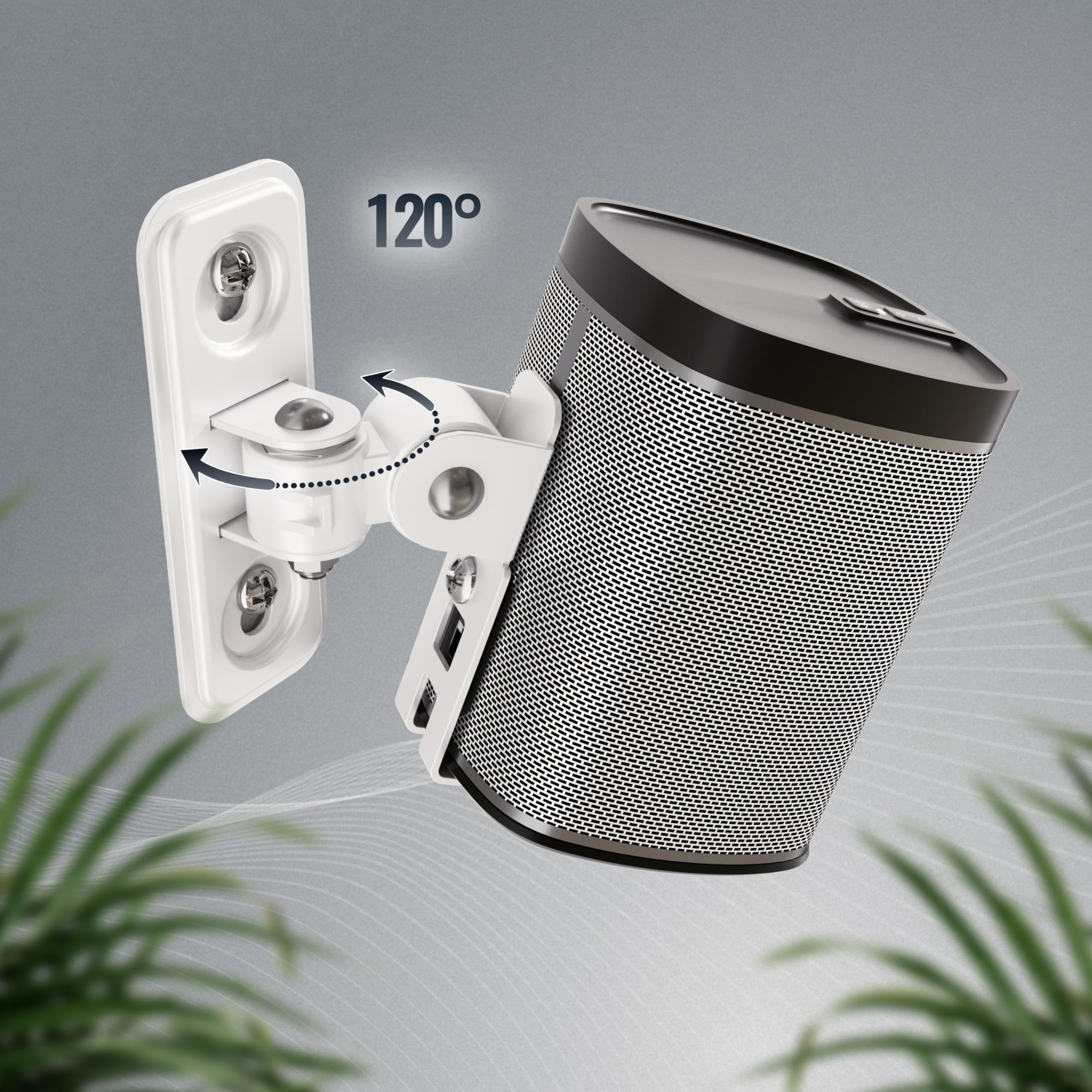 RICOO Uchwyt Ścienny do Głośnika, Kompatybilny z SONOS Play:1™, Uchwyt LH431-W Wychylny, Pochylny, HiFi Audio Boxing, Zawieszenie, Głośnik Ścienny