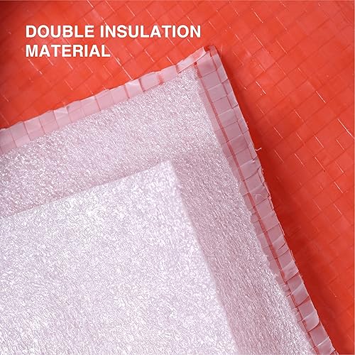 Miniatura 6 de Manta de curado de hormigón de 12 x 24 pies, construcción impermeable multiusos que aísla lonas resistentes, 0.15 pulgadas de grosor, naranja, 1