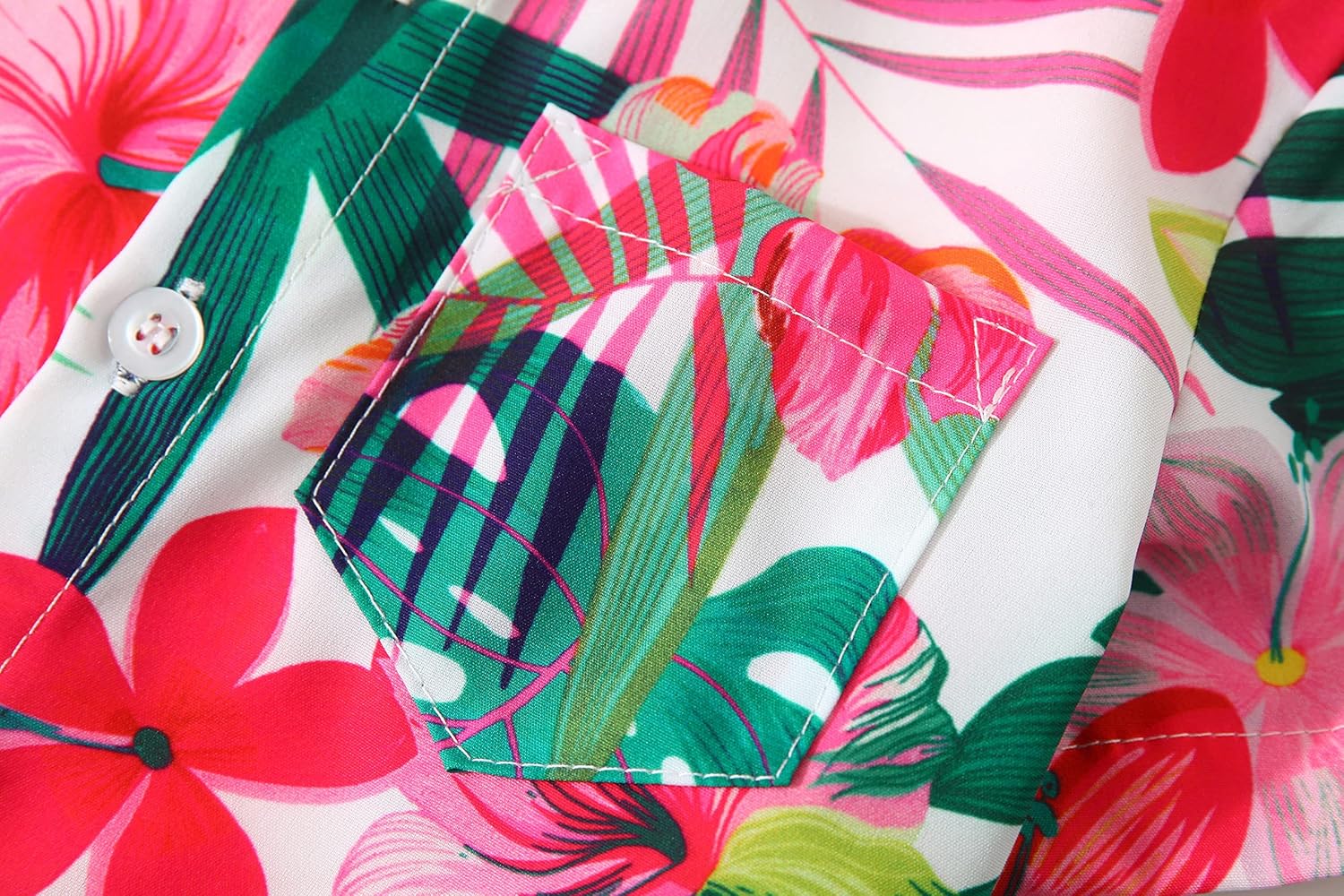 Baby Boys Casual Hawaiian Shirts Cotton Print Button Down Short Sleeve Shirt for Holiday - Image 6