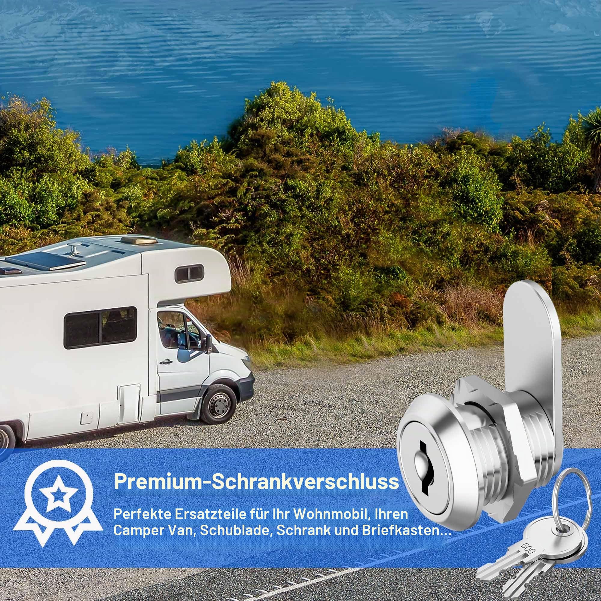 Premium Kabinett-Nockenschlösser, gleichschließend Cam-Lock-Set, sichere Dateien Schubladen Mailbox RV Camper Tür Werkzeugkasten, Zinklegierung (3 Pack 5/8 Inch)
