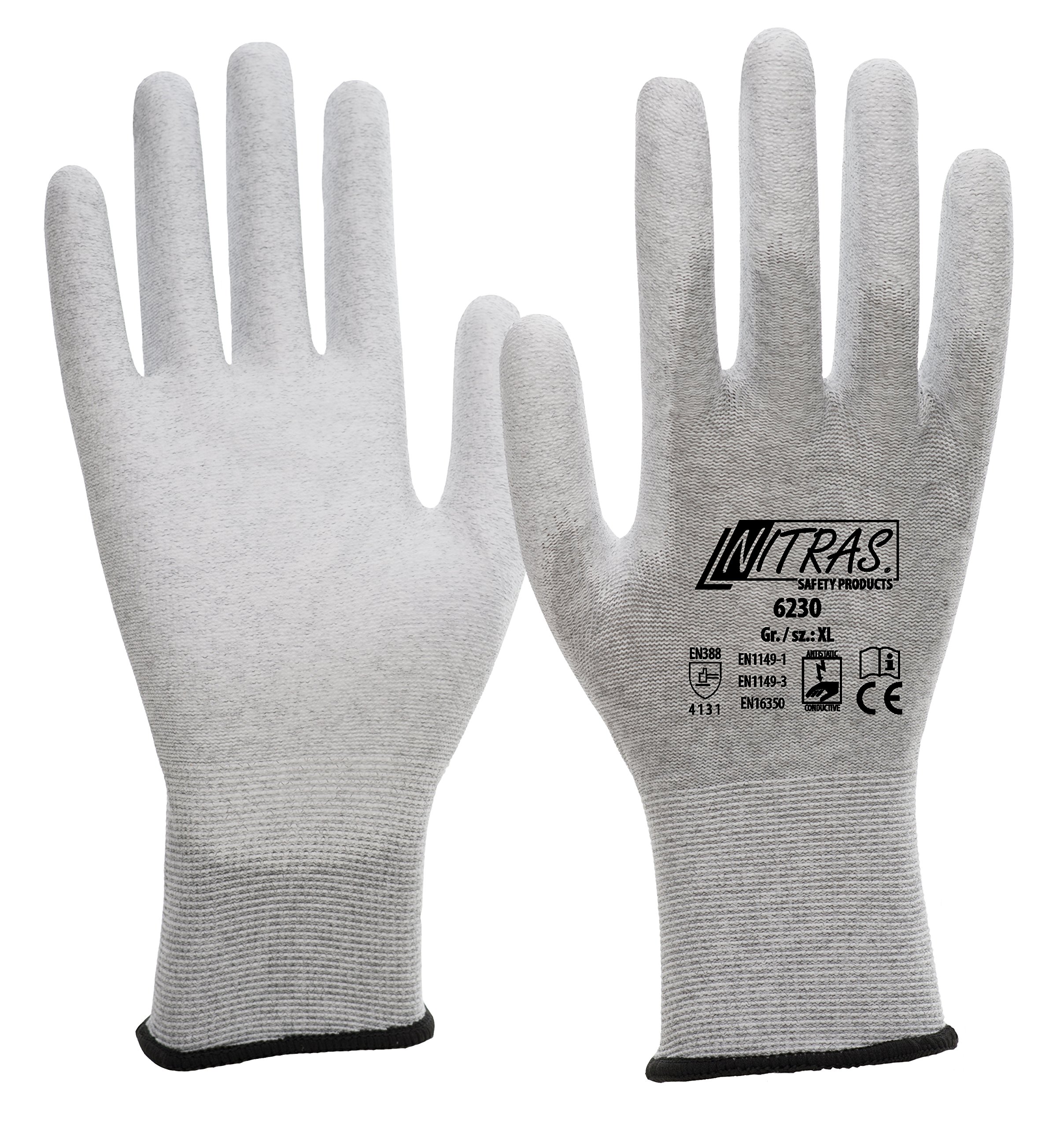 240 Paar NITRAS ESD Handschuhe, PU, grau-grau L Grösse L