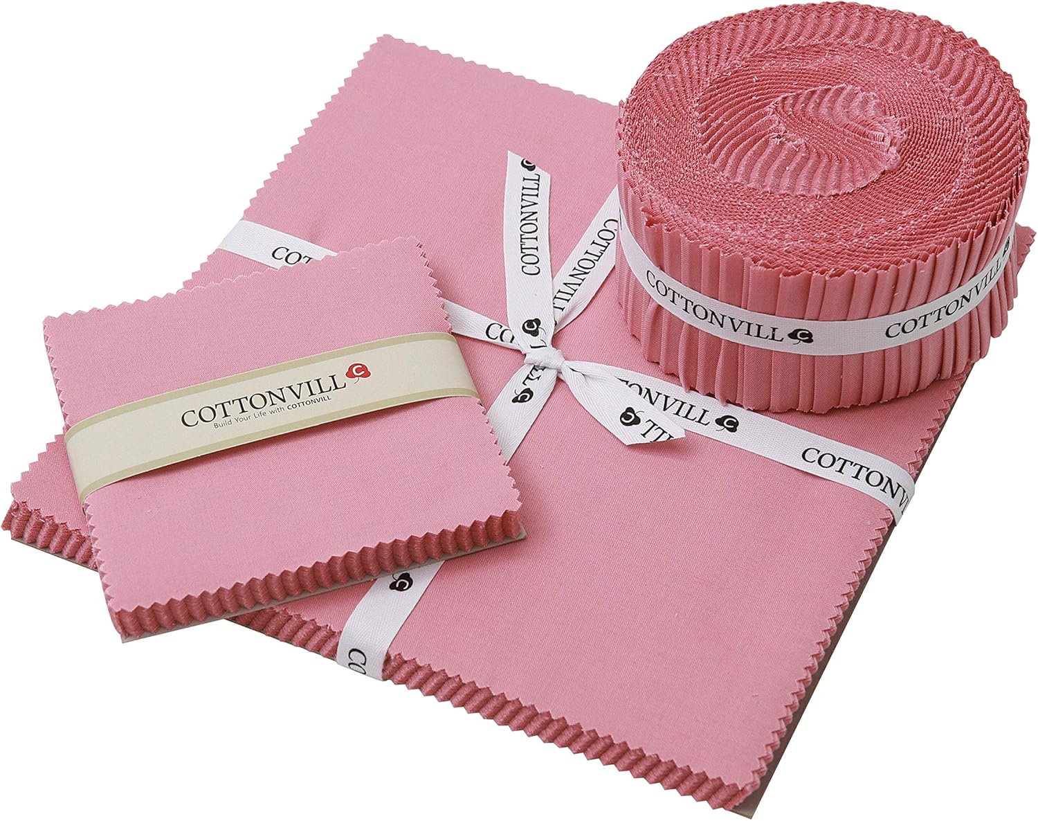 COTTONVILL 20COUNT Cotton Solid Quilting Fabric (2.5inch Strip, 21Cameo Pink) Amazon.co.uk