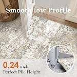 PureCozy Machine Washable Area Rug 8x10 Grey Beige Living Room Indoor Modern Abstract Accent Rug Large Neutral Low Pile Carpet Non Slip Distressed Throw Rug Bedroom Office Dining Room