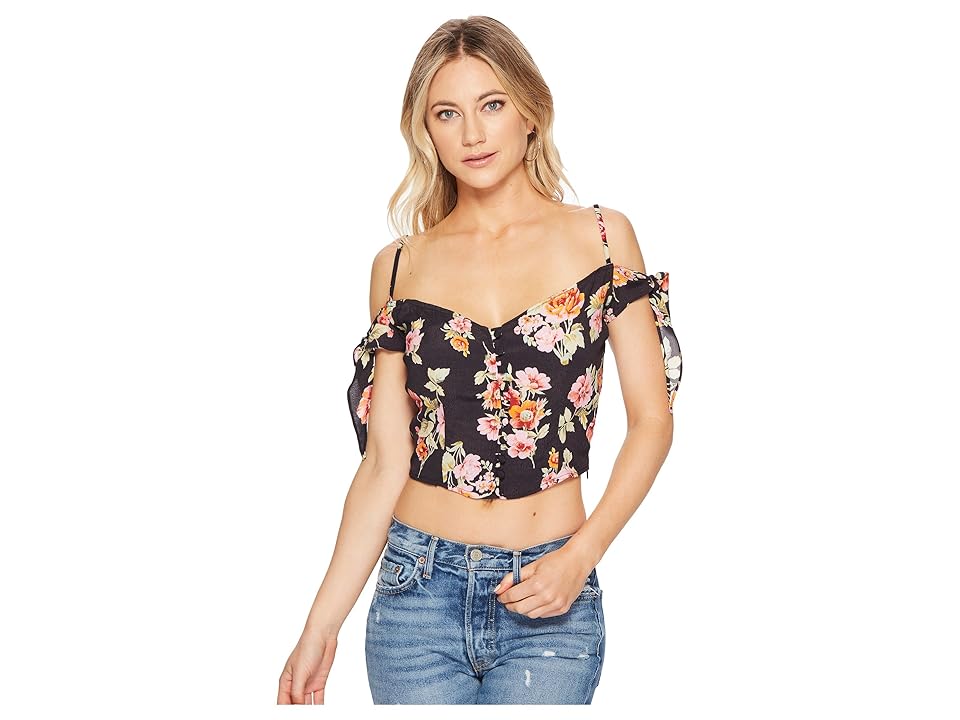 

Flynn Skye Bodhi Crop (Pastel Blooms) Women's Clothing, Black