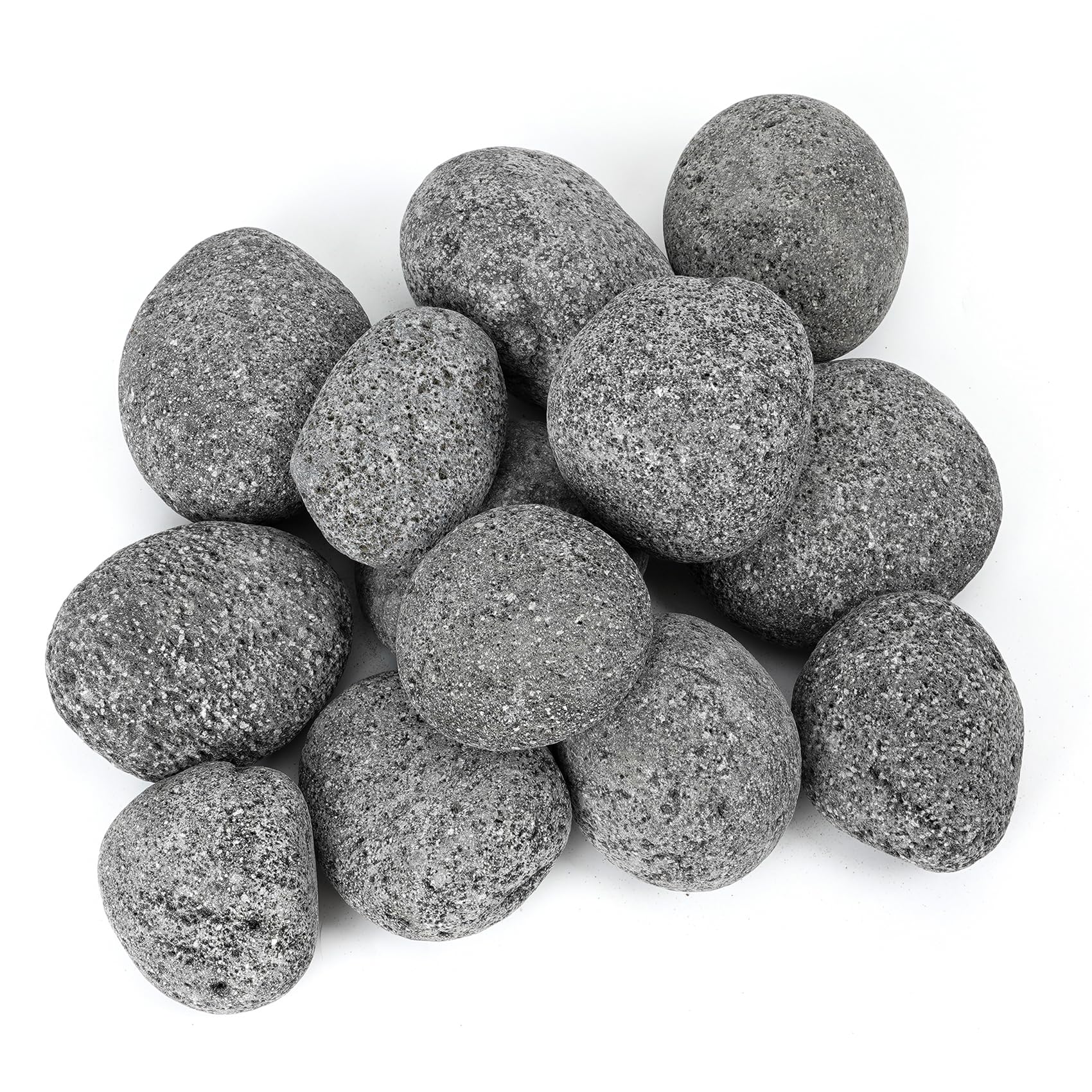 Skyflame 3-5 Inch Natural Tumbled Stones for Gas Fire Pit, 15 Pounds