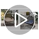 2 Person Swing Chair with Stand, X-Large Wicker Rattan Hanging Egg Chair Loveseat Chair with Cushion and Cover for Indoor Outdoor Bedroom Patio Garden (Black Frame + Dusty Blue Cushion)