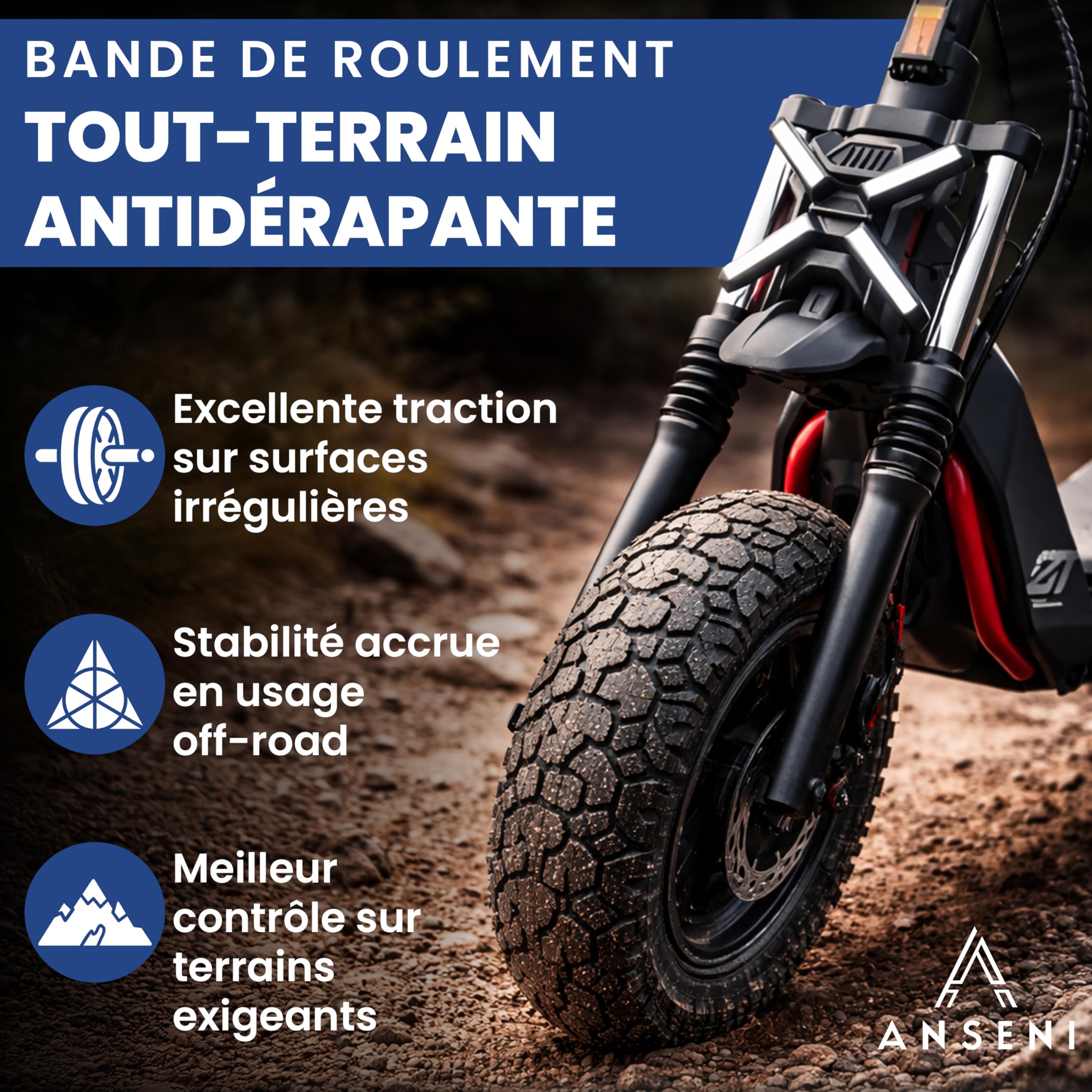 ANSENI Pneu 70/60-7.5 pour Segway Ninebot ZT3 | Compatible avec Segway Ninebot ZT3, ZT3 Pro et ZT3 PROE, Pour trottinette électrique( 1 Roue)