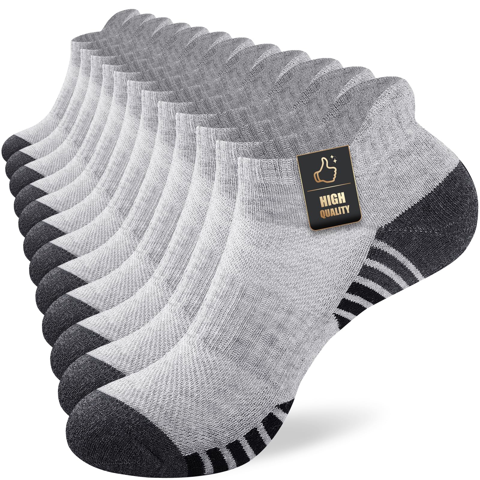 Running Socks Cushioned Ankle Trainer Socks for Men Women Cotton Low Cut Breathable Athletic Sports Socks (6/10 Pairs) — view 10