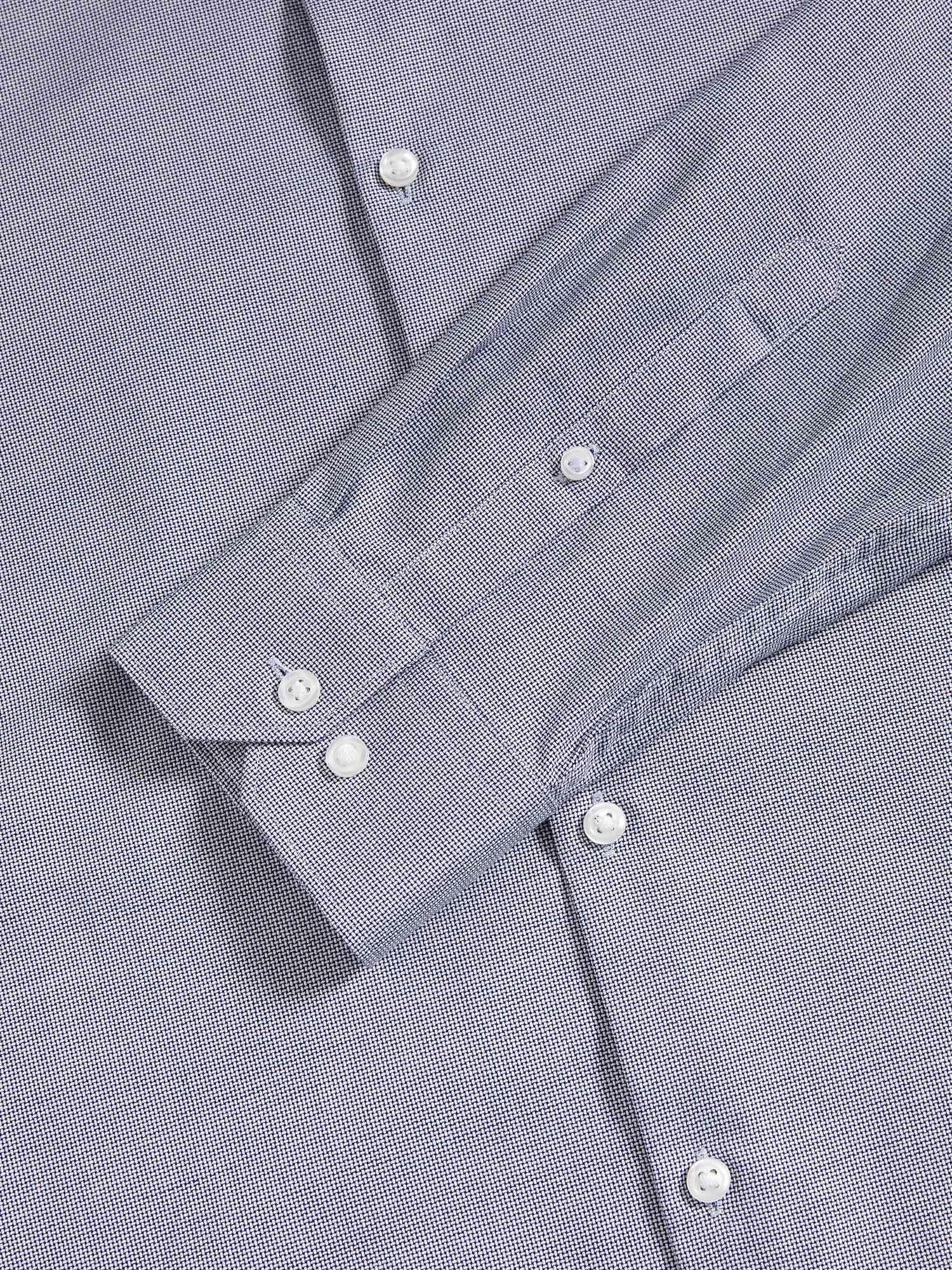Marks & Spencer Camisa Texturizada de Algodón Puro Fácil de Planchar para Hombre, Ajuste Normal