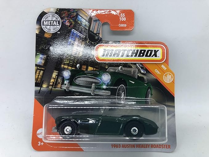 Matchbox Metal 55/100 1963 Austin Healey Green (kurze Karte) MBX City