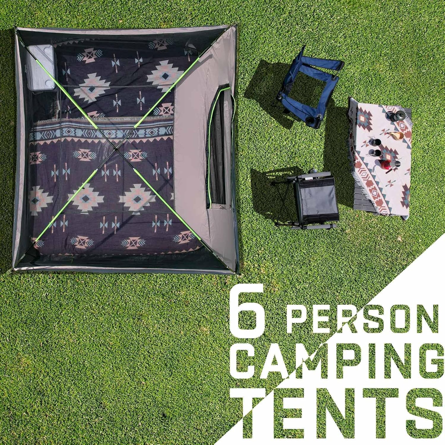 Happy Travel Camping Tent, 4/6 Person Dome Tents for Camping with Rainfly, Waterproof Clip Easy Setup Portable Family Tent with Mesh Windows, 20% More Headroom Backpacking Tents for Camping & Hiking