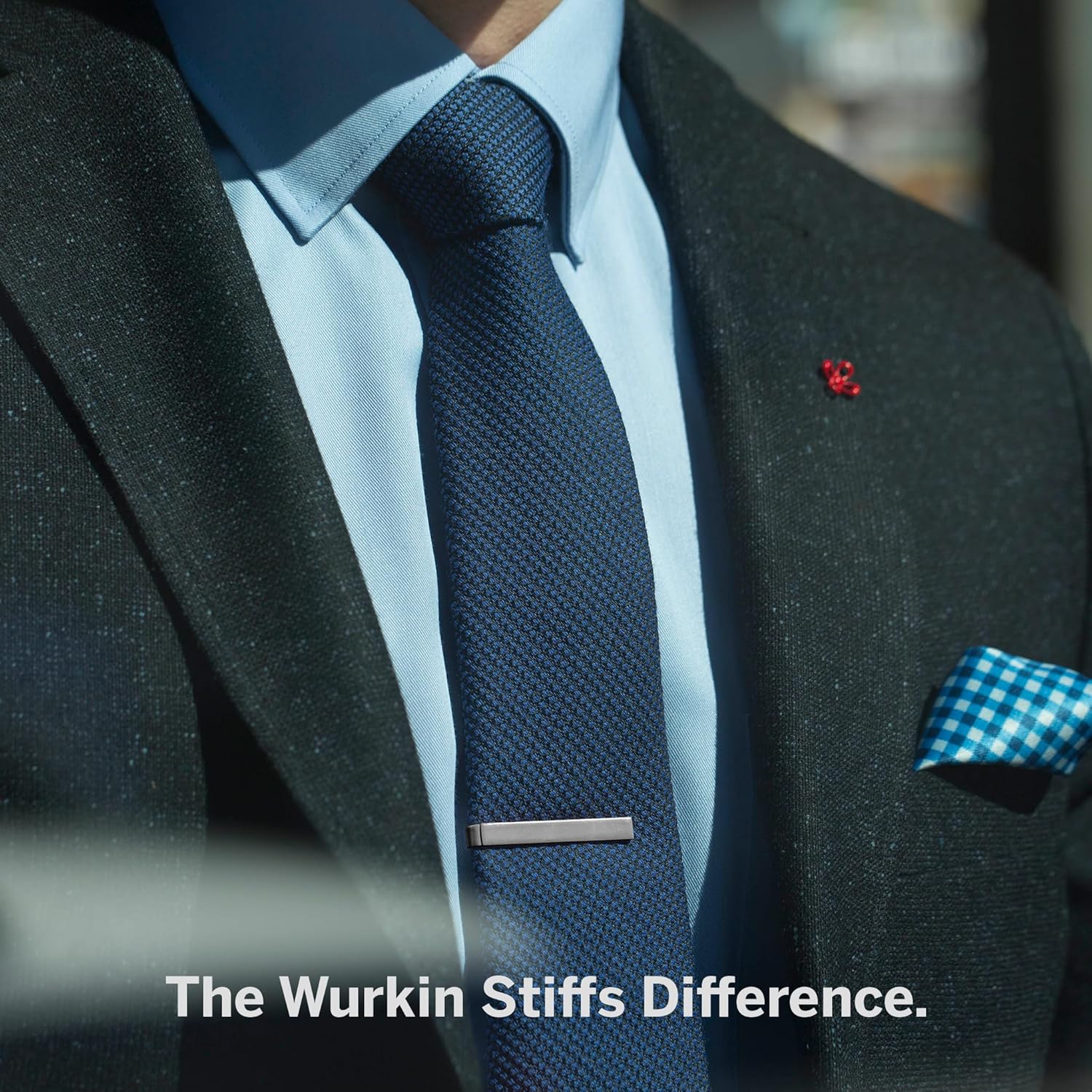 Würkin Stiffs Slim Tie Bar | 1.65 Inch Brushed Metal Tie Bars for Men | Gift for Men | As Seen on Shark Tank | Set of 3 (Gold, Black, & Silver)