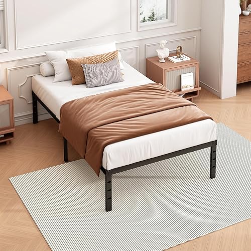Miniatura 2 de Hafenpo Marco de cama Queen de 14 pulgadas marco de cama de plataforma duradera marco de cama de metal antideslizante no necesita somier marco de