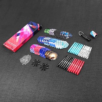 CyeeLife-Dart Accessories kit,36 Dart Flights+24 PVC Shafts+Sharpener+Remover Tool+50 Metal Rings+16 Flight Protectors