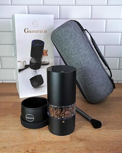 Miniatura 3 de PALICO GrindTech - Molinillo de café eléctrico recargable portátil, base de carga inalámbrica con tipo C, 20 rebabas cónicas SUS de tamaño de