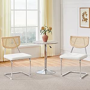 Amazon.com - Yaheetech Rattan Dining Chairs Set of 2 Mid Century Modern ...