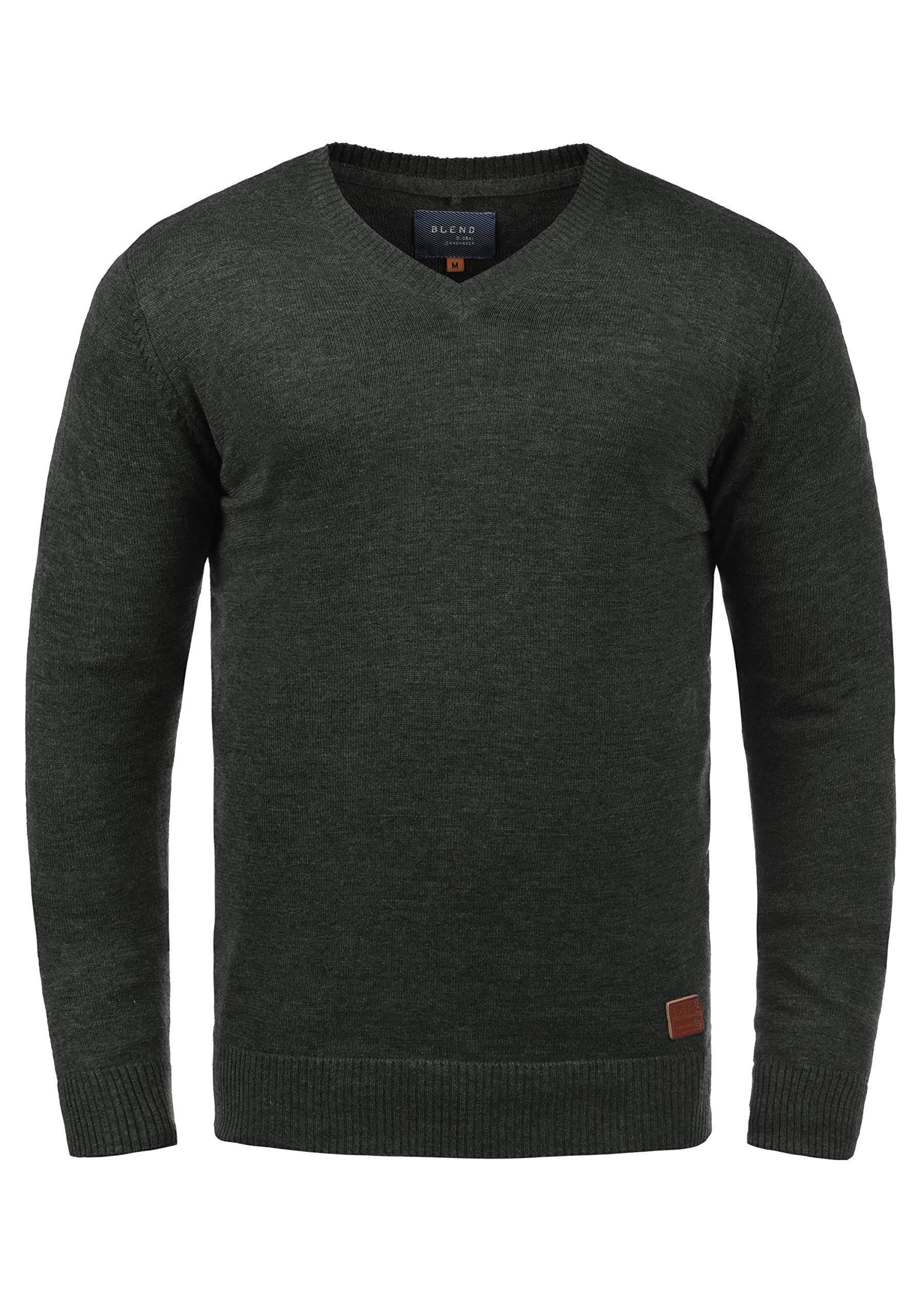 Blend BHLasse Herren Strickpullover Feinstrick Pullover mit V-Ausschnitt Baumwollmischung Regular fit