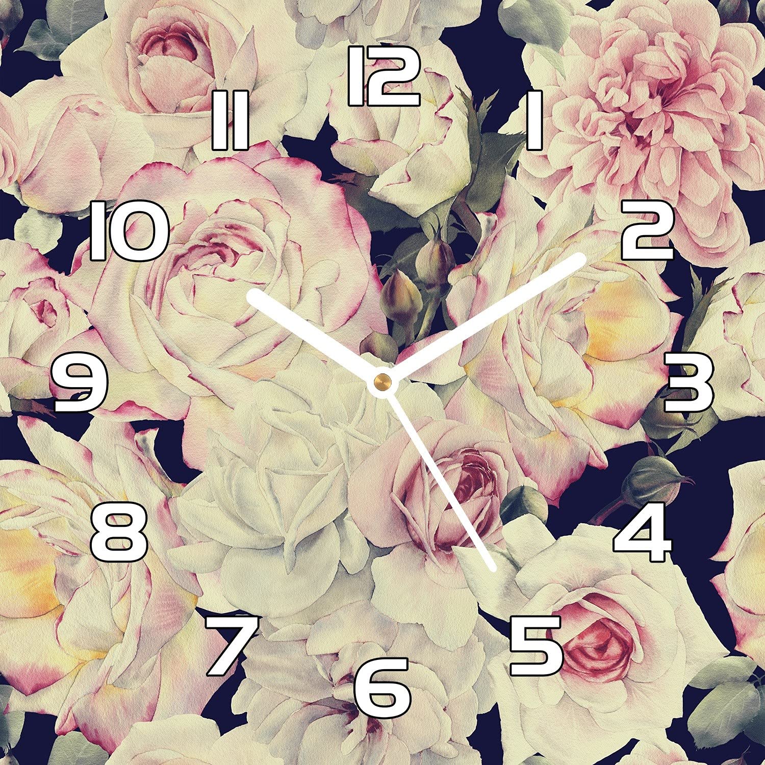 Horloge murale en verre de securite Coloray aiguilles noires lisibles cuisine 30x30