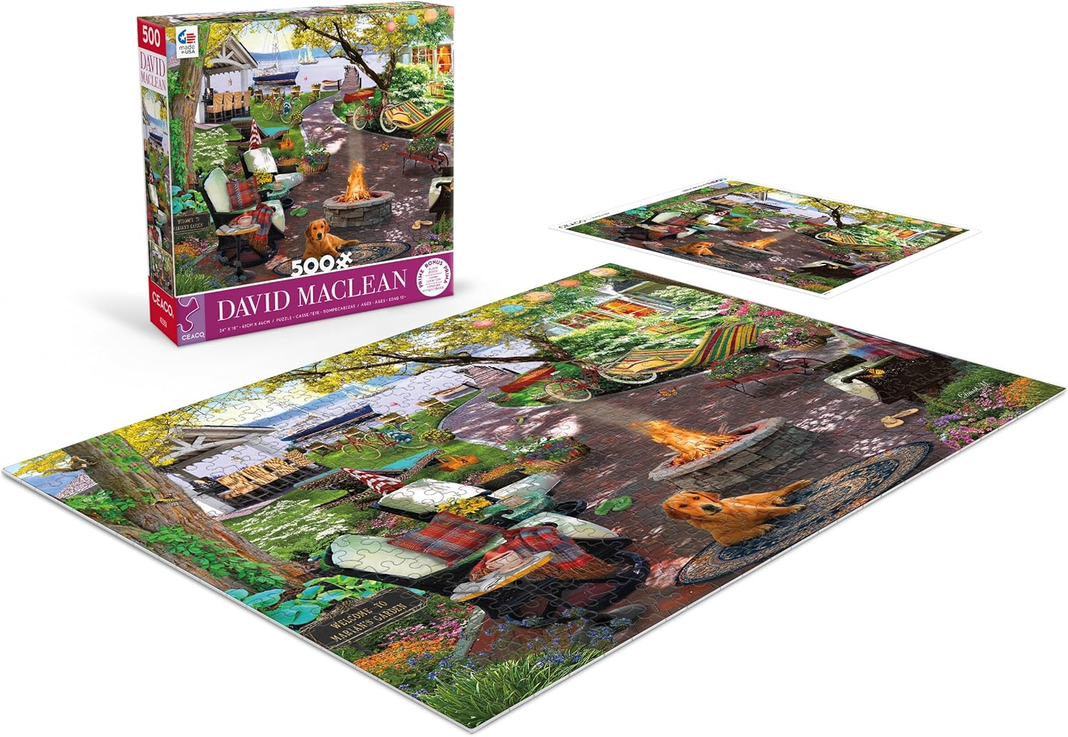 Ceaco - David Maclean - Marian's Garden - 500 Piece Jigsaw Puzzle, 24 x 18