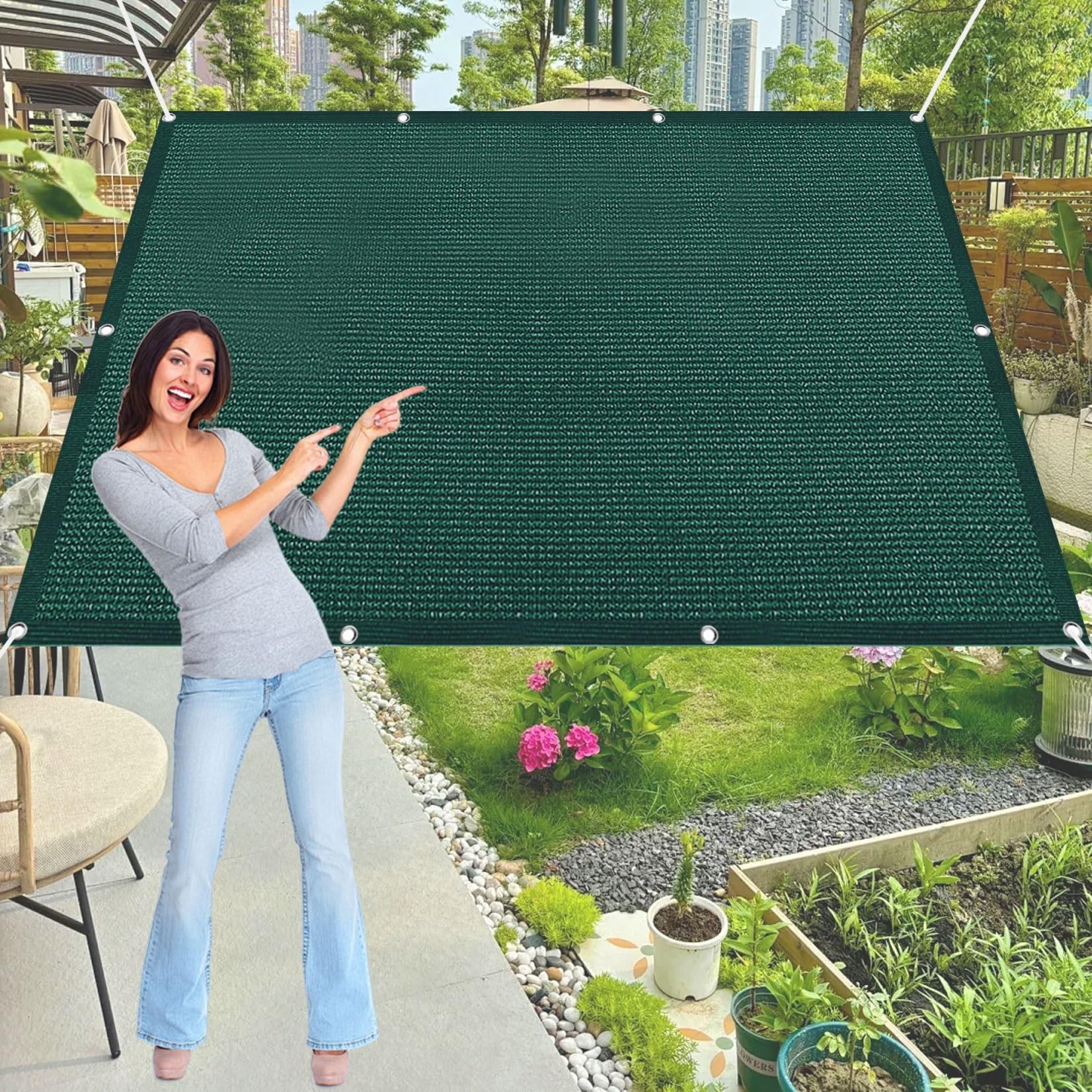 Voile d'ombrage contre la chaleur sur balcon et petit patio