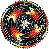 Vista 29 de Parche de roseta de cuentas de semilla con medallón 2.5 pulgadas redondo (Águila Calva 1)