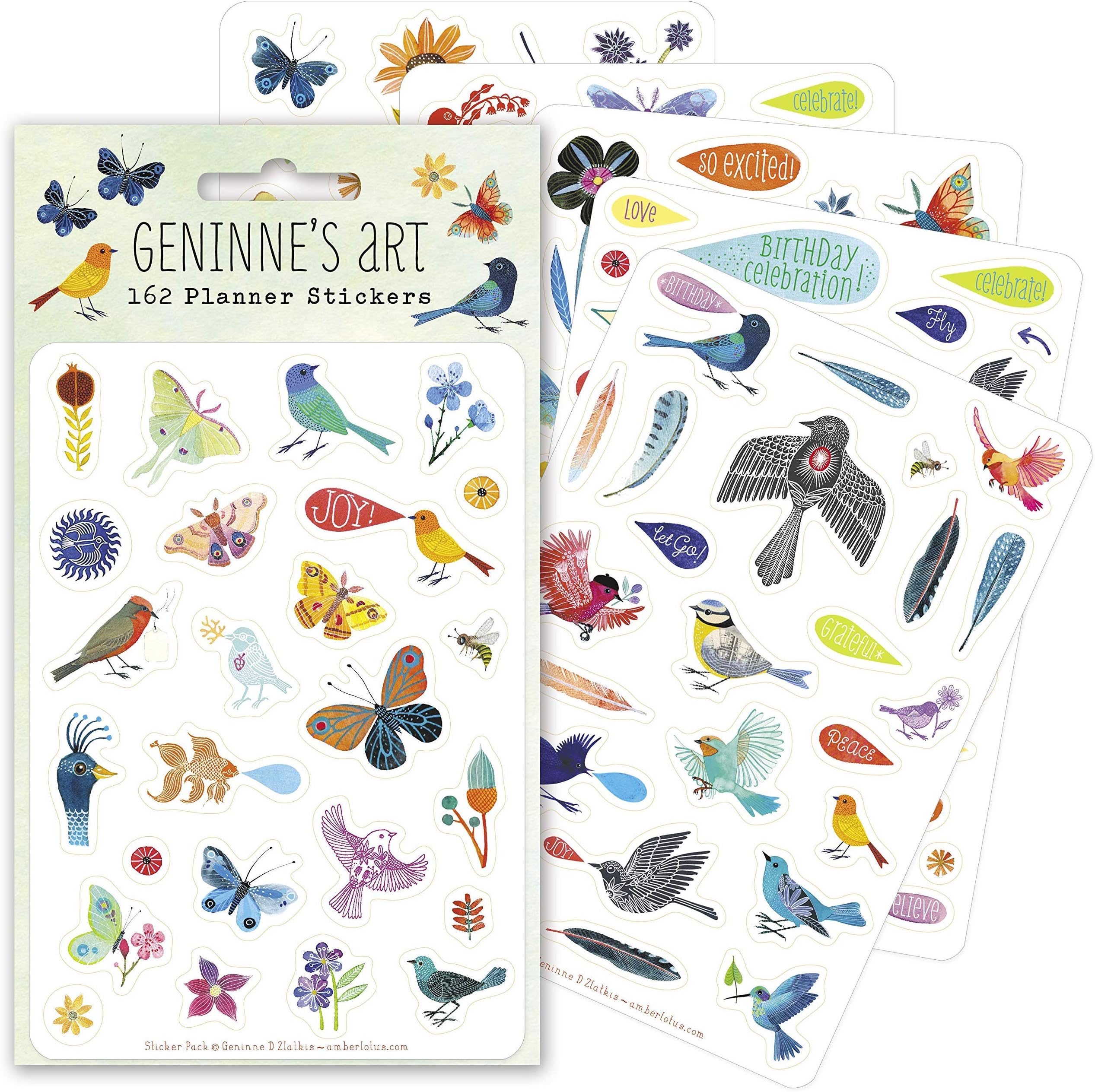 Geninne's Art Planner Stickers (6 unique sheets, 162 stickers)
