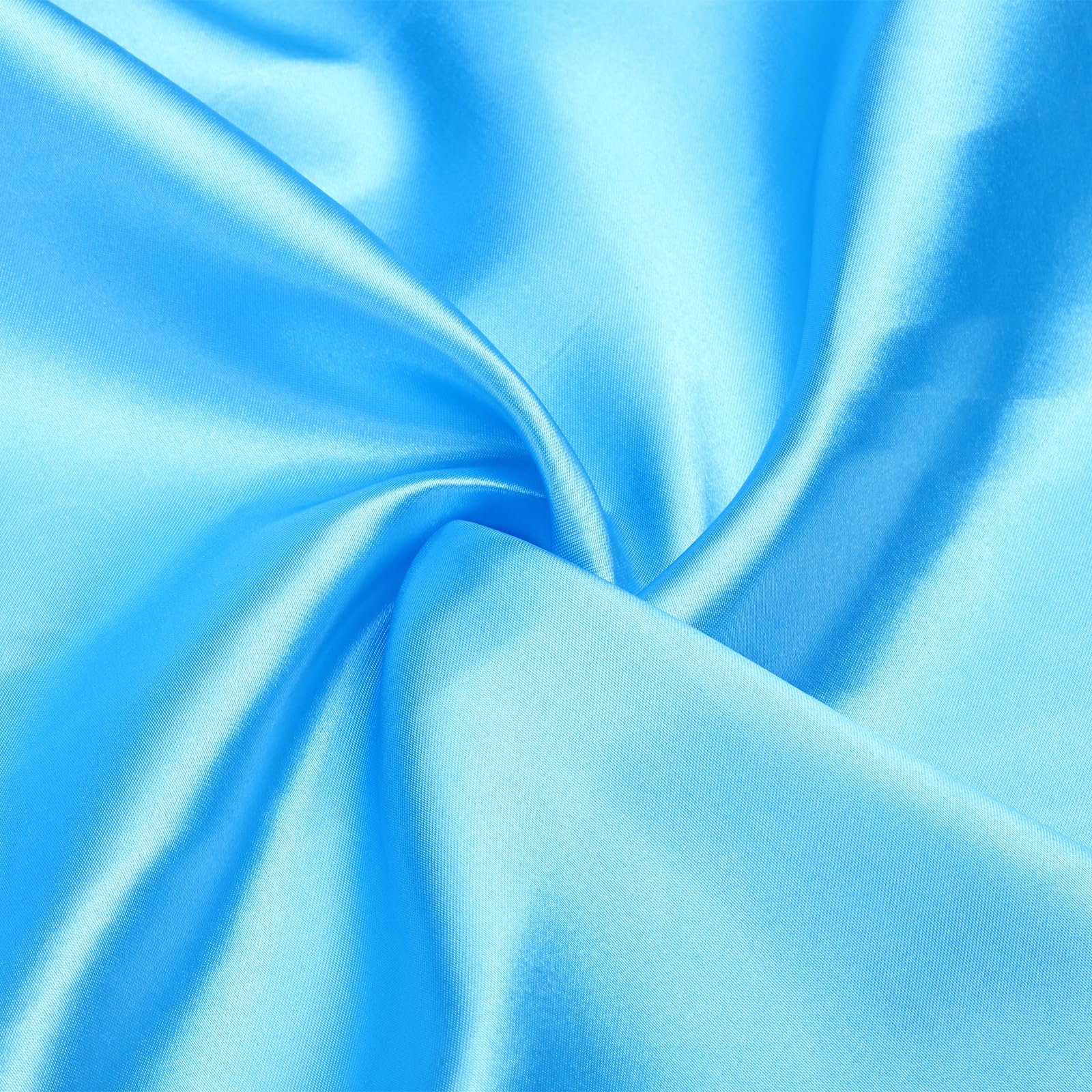 sourcing map Lake Blue Satin Fabric by the Yard, 3 Yards 59" Wide Silky Soft Cloth Fabrics for Bridal Dress Wedding Decorations DIY Crafts Sewing Napkins