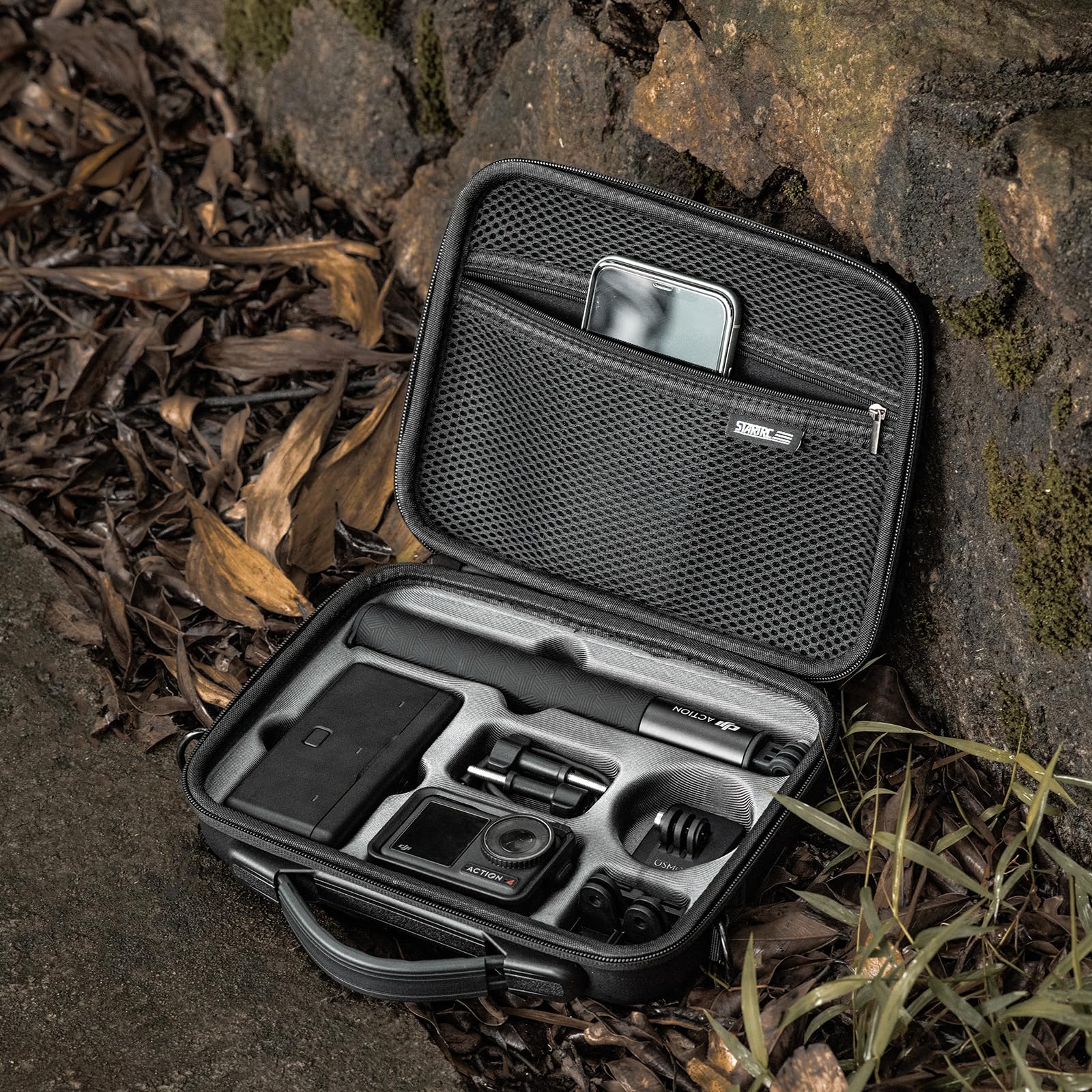 Osmo Action 5 torba na aparat sportowy, skóra PU, przenośna torba na ramię, walizka podróżna do DJI OSMO Action 5/Action 4/Action 3 akcesoria do kamery sportowej, czarny, torba na ramię