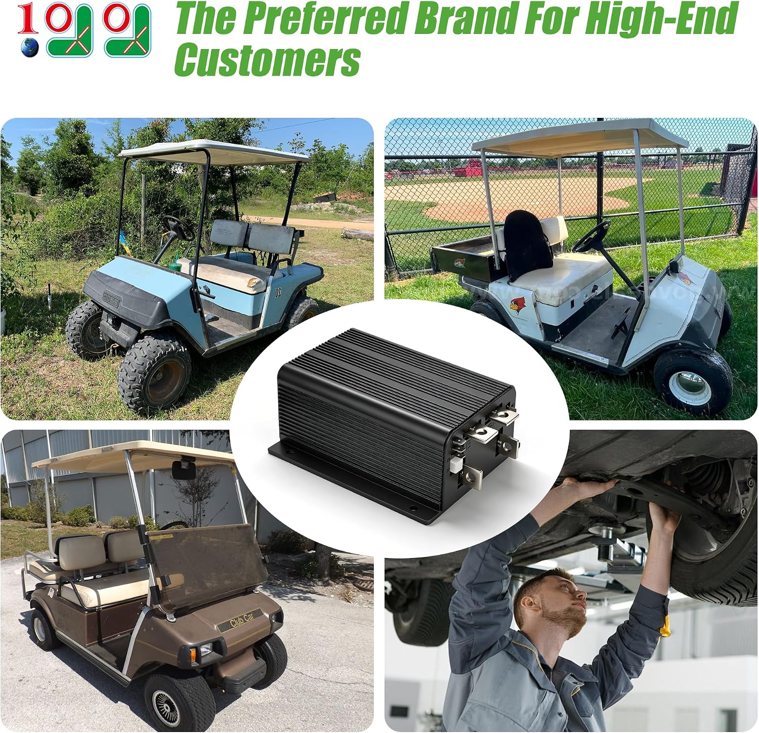 10L0L Golf Cart Controller for Club Car DS EZGO TXT/Marathon Speed Controller, Replace Part 1205-117/1204-410/1204-412/Curtis1204/1204-027/1204-032