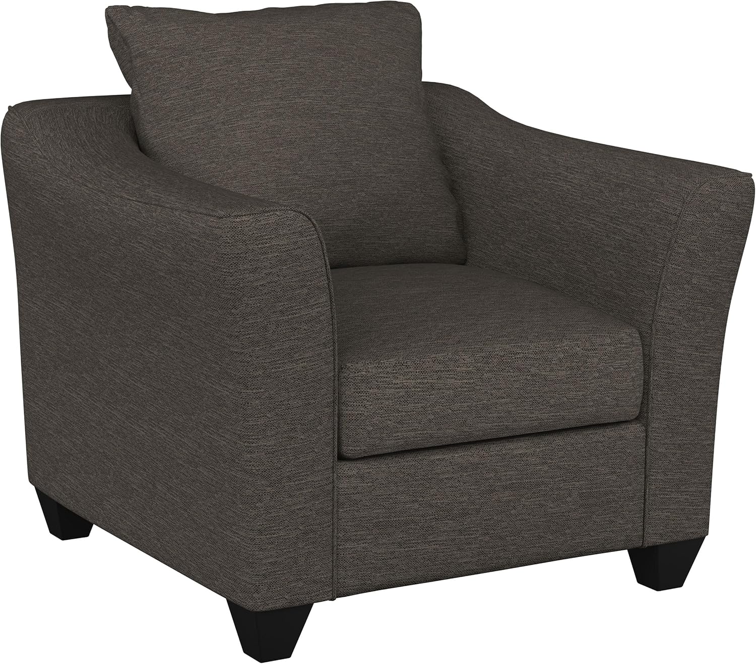 Coaster Home Furnishings - Salizar - Wood - Upholstered Accent Chair with Flared Arms, Cushion Back and Tapered Block Legs - Living Room - Charcoal Gray - 506023