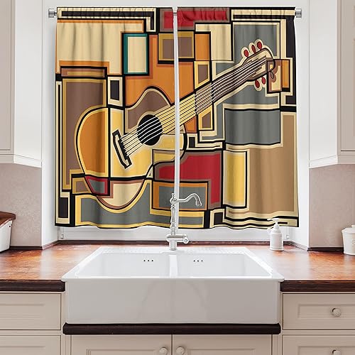 Miniatura 2 de Ambesonne juego de cortinas de 2 paneles colección decoración del hogar, con imágenes de playas de arena tropical y lugares tranquilos, serenos y