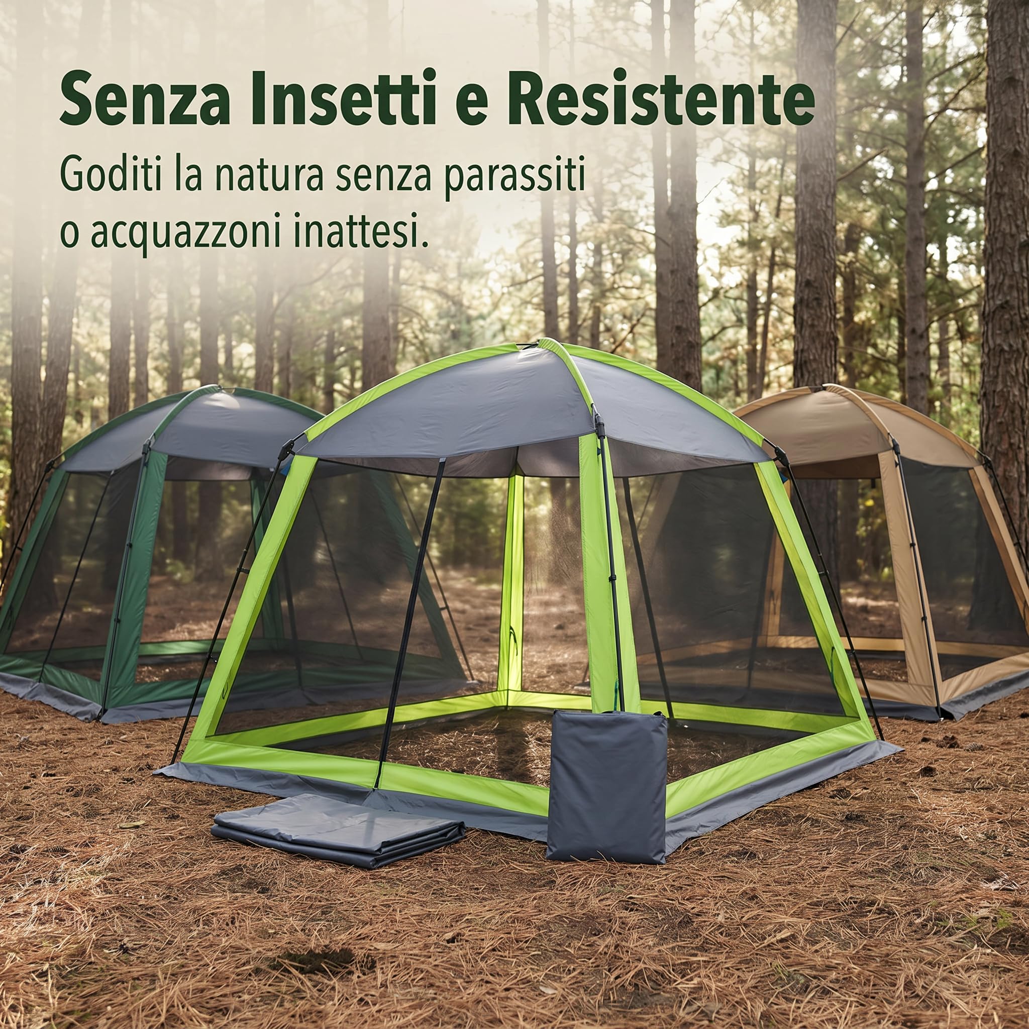 per attività all'aperto impermeabile con protezione insetti, per il riposo - per l'estate, Tenda da campeggio 2.65 * 2.65 * 2.2m