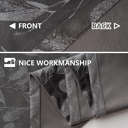Miniatura 6 de MYSKY HOME Cortinas de terciopelo para sala de estar de 96 pulgadas de largo, color gris, para oscurecer la habitación, con aislamiento térmico,