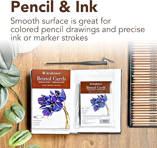 Miniatura 4 de Strathmore Tarjetas de la serie 400, Bristol, 5 x 6.875 pulgadas, paquete de 6, sobres incluidos, tarjetas de felicitación personalizadas para