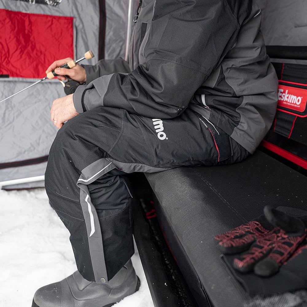 TGF Men's Foul Weather Fishing Skiing Bib Pants Overalls Outdoor Waterproof Breathable Rain Bib Cold Weather Breathable Fishing Jacket TGF Mens Pockets