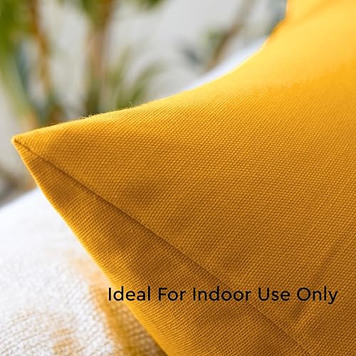 Vista 255 de Encasa Homes - Juego de 2 fundas de almohada, 18 x 18 pulgadas, lona de algodón teñidas, cuadradas, decorativas, para sofá, silla, cama y hogar, Azul