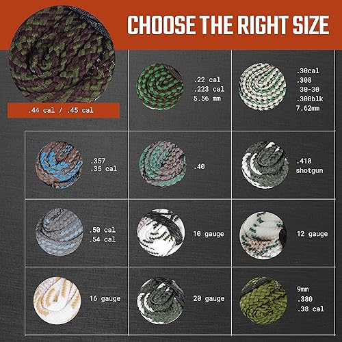 Miniatura 3 de Paquete de serpiente de barril (.22 .223 .44 .45 Cal, 0.219 in)  Reutilizable y compacto para varios tamaños de calibre  Suministros de kit de