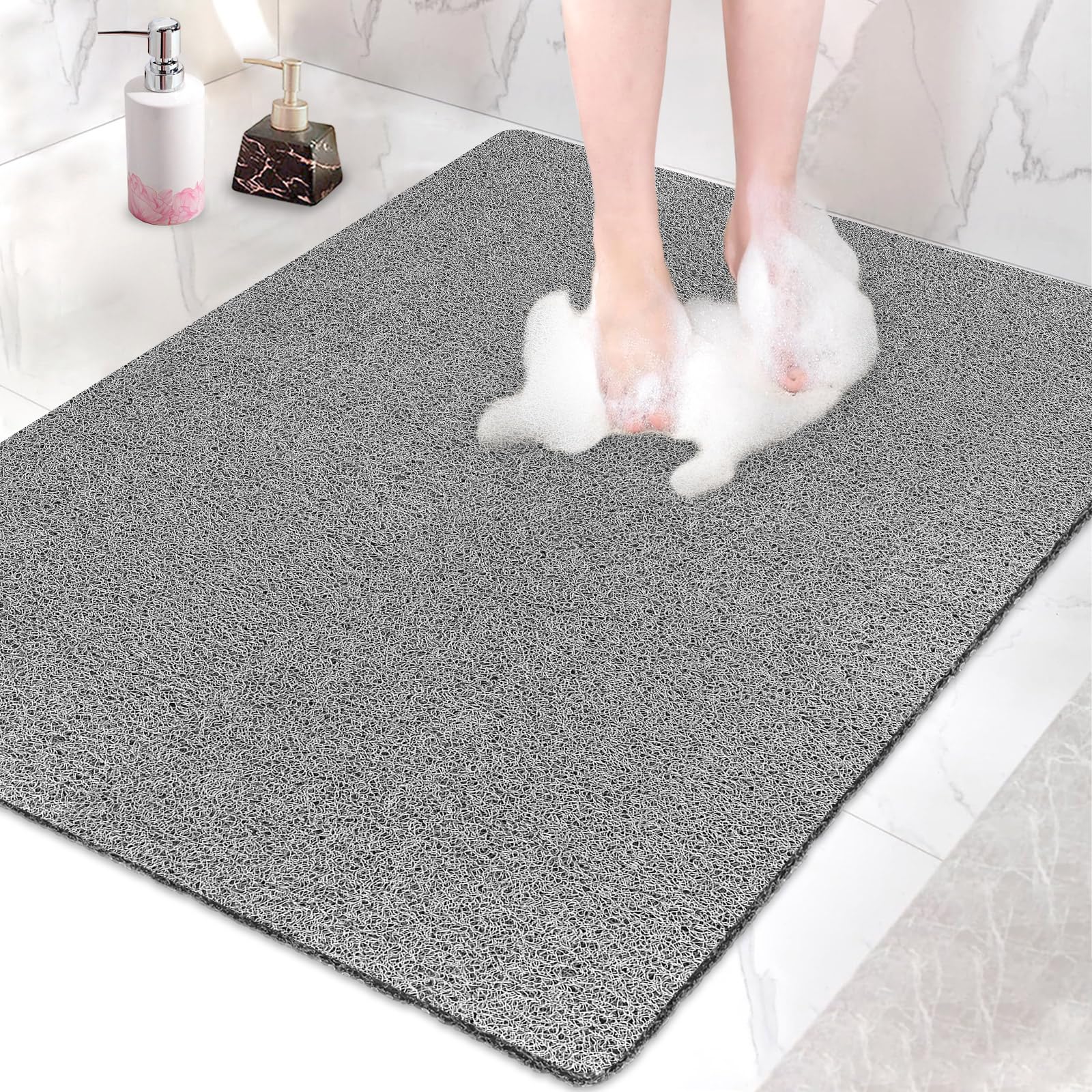 Tappetino Da Doccia Antiscivolo Extra Large 80x120 Cm - In PVC, Con