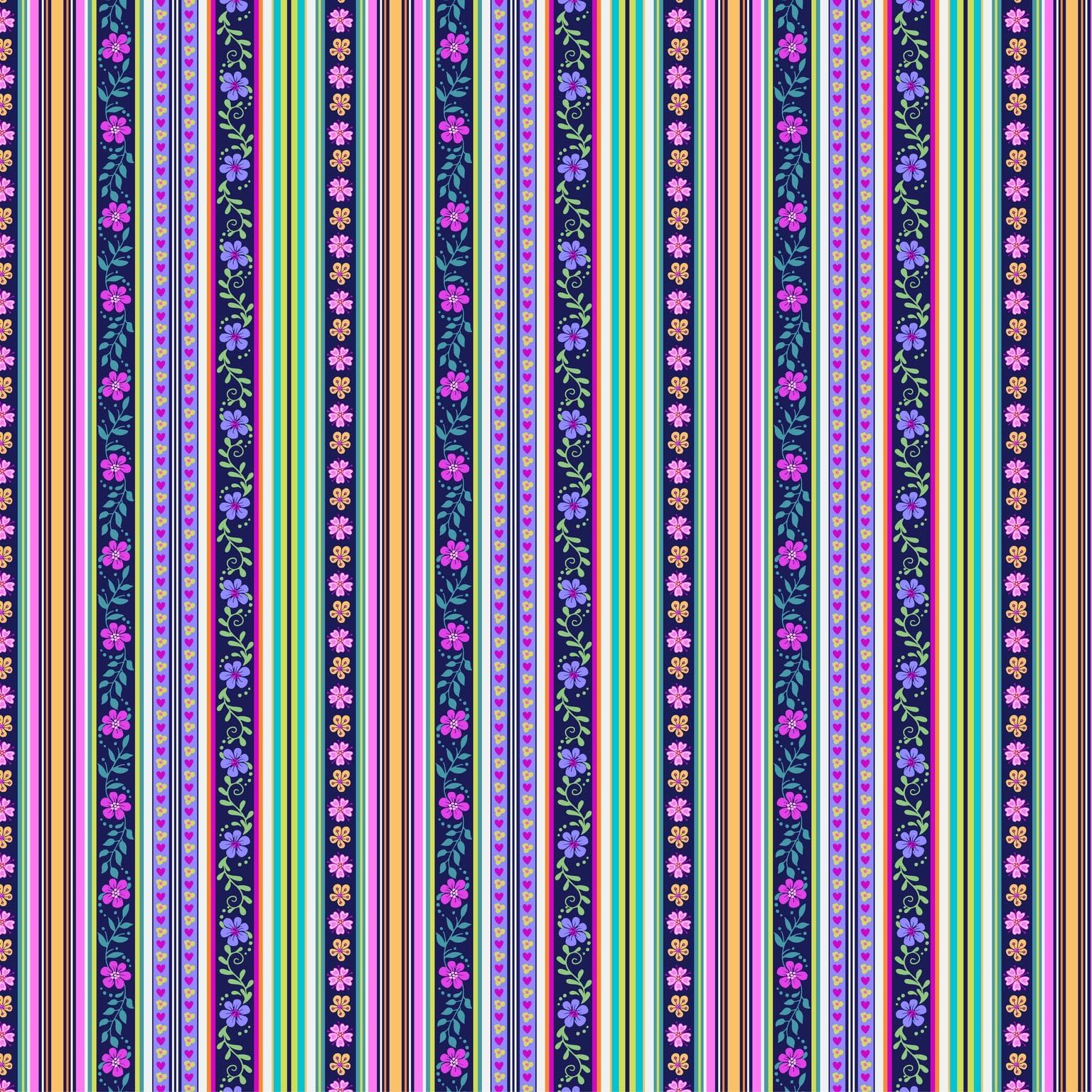 Michael Miller Enchanted Garden Stripe, Multi 15 Yard Bolt