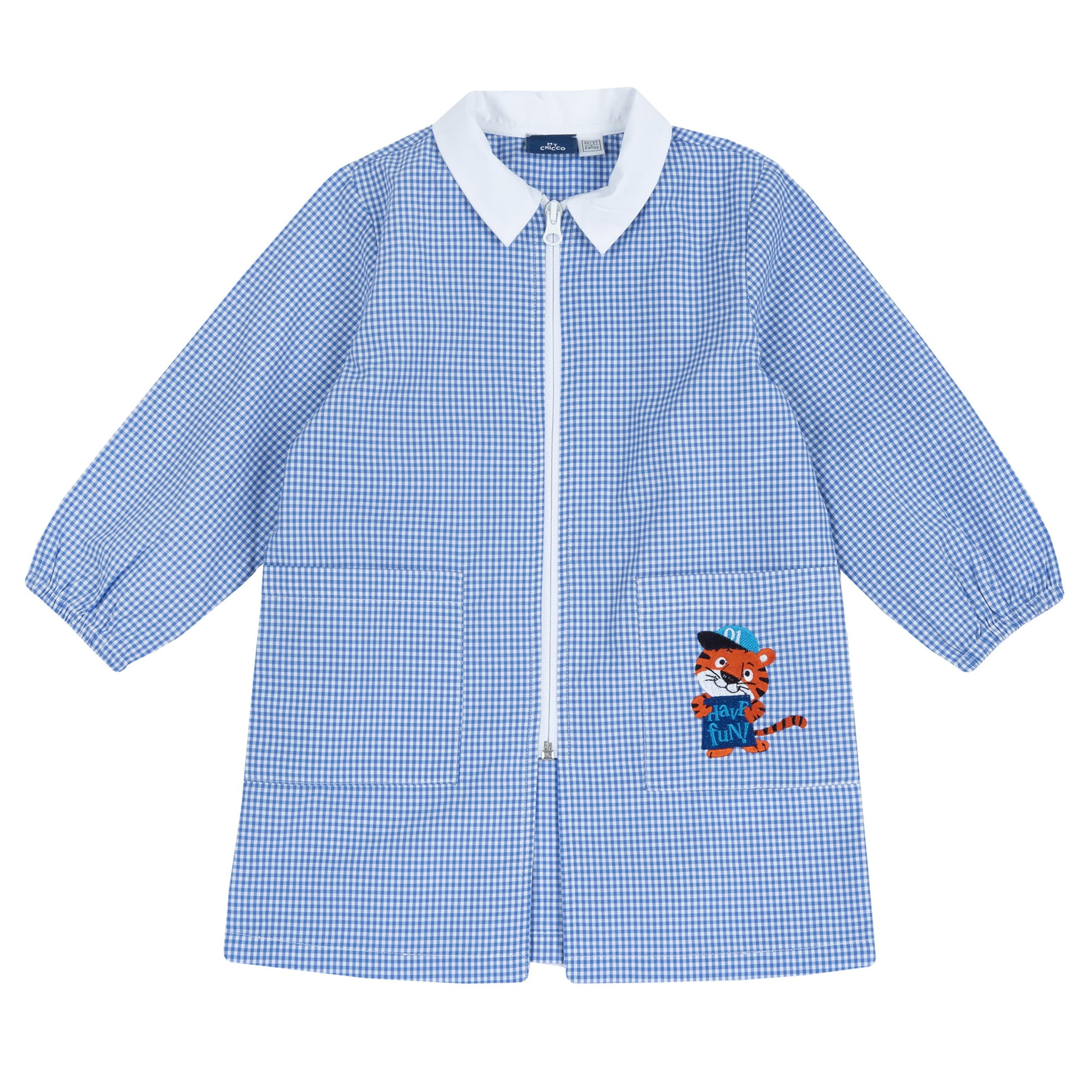 Chicco, Grembiule Bambino e Bambina, Grembiule Scuola Elementare, con Comoda Chiusura a Zip, Tasche e Maniche Elasticizzata, Abbigliamento Bambina e Bambino, Designed in Italy
