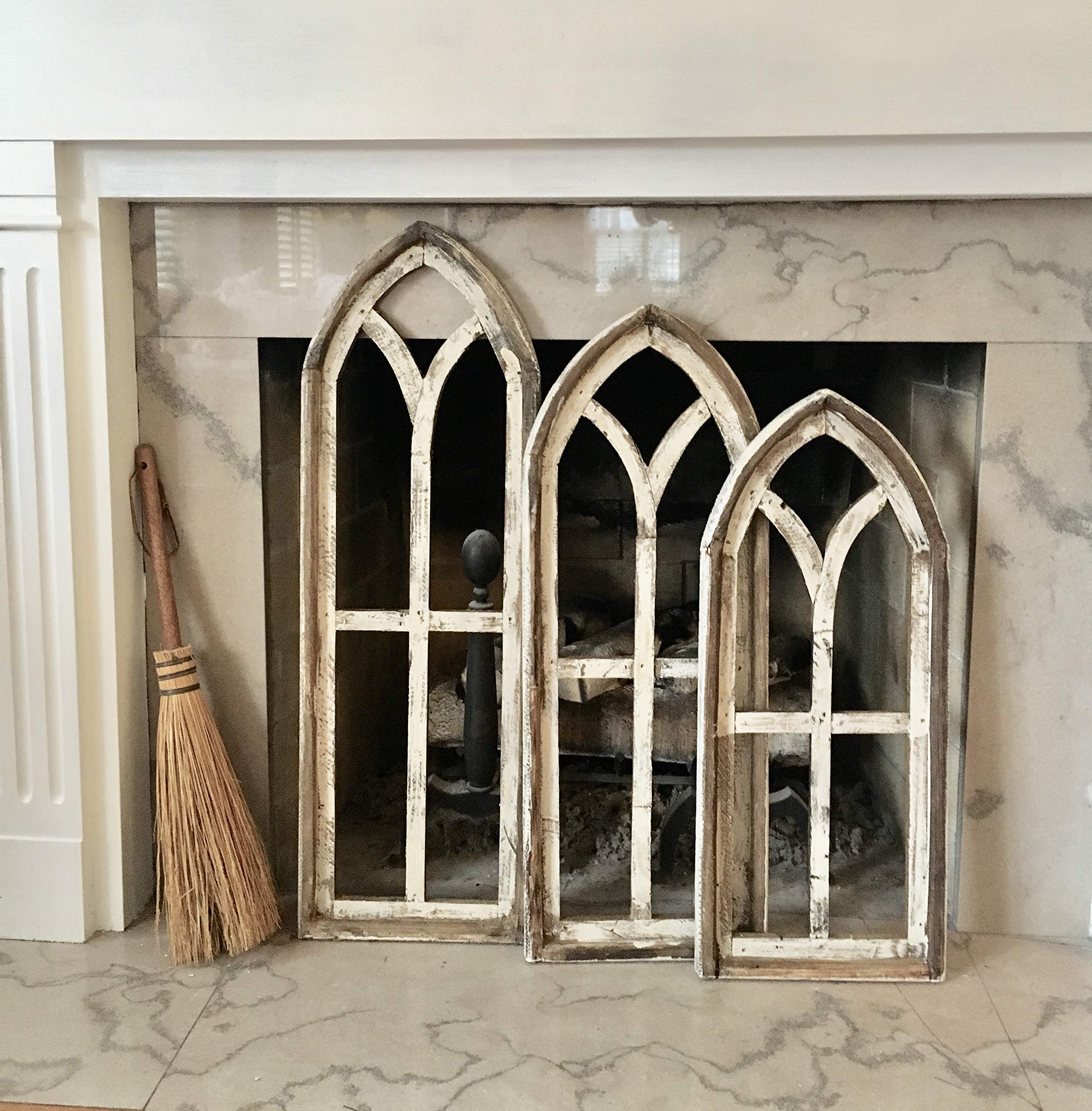 Buy Farmhouse Wood wall window, Arch Window Frame, Farmhouse Cottage