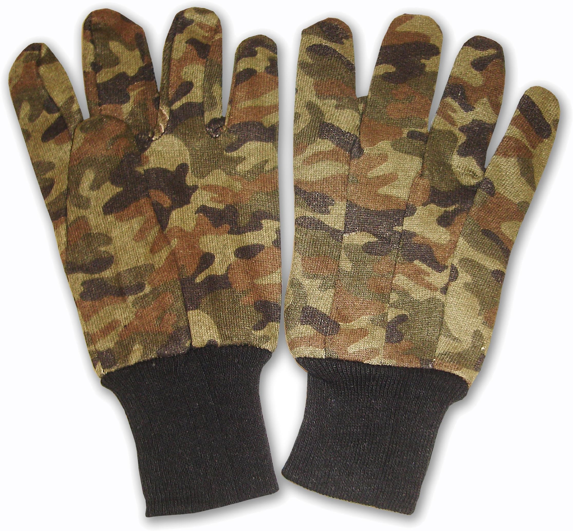 Cordova Safety Products Green Camouflage Jersey Gloves, Camo Green, Large, 12-Pack