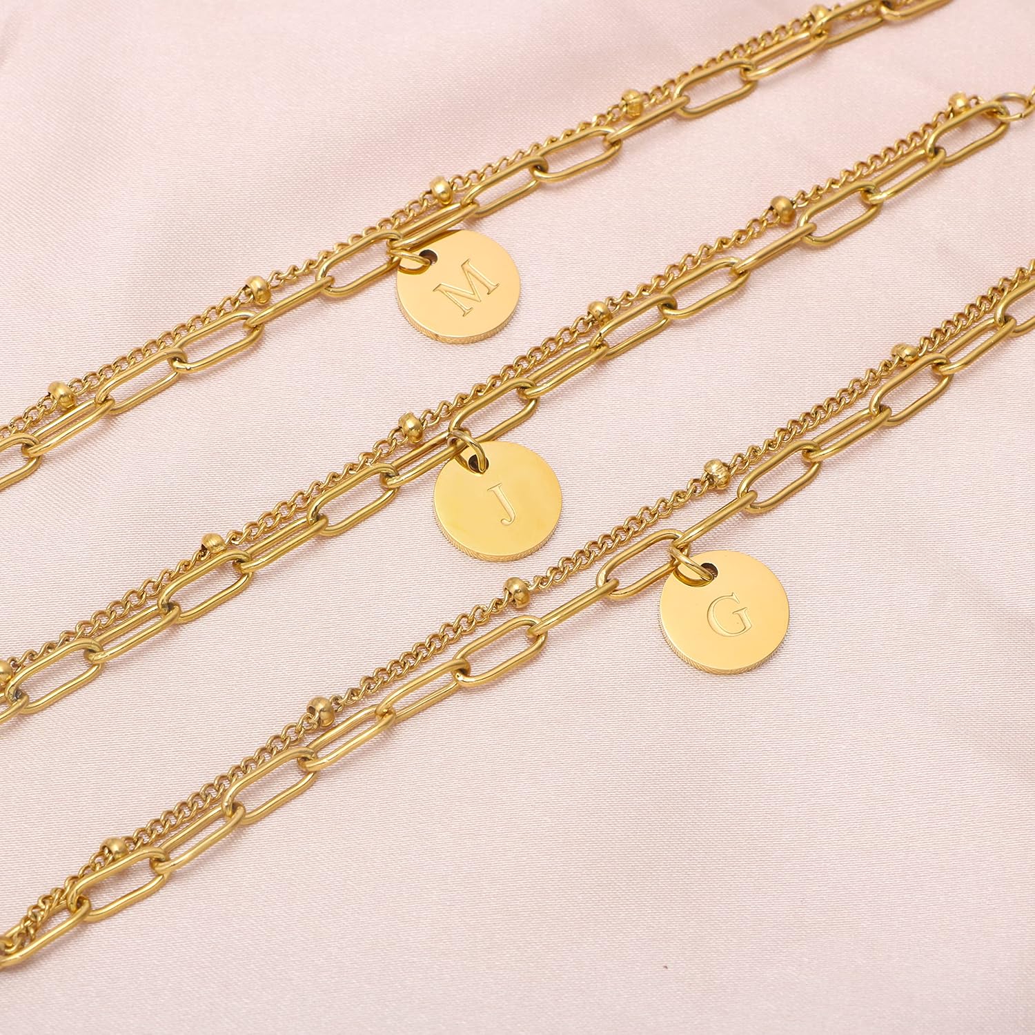 Initial Bracelets for Women Cute Jewelry Gifts for Women Friends Mom Auntie Her Bithday Chistmas Gifts