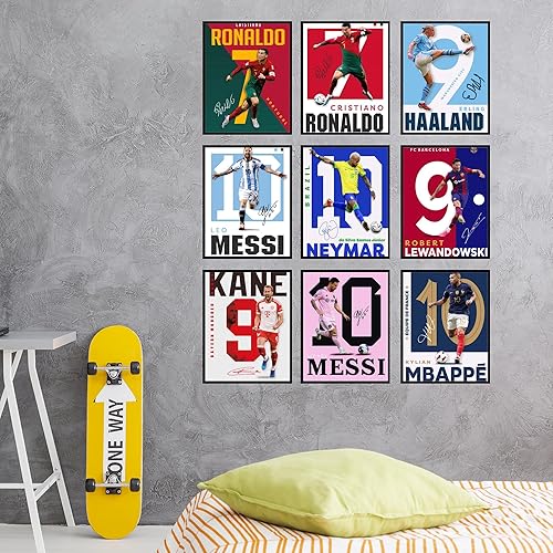 Miniatura 3 de BigWig Prints Soccer Poster - Soccer Decor For Boys Bedroom, Messi And Ronaldo Poster, Messi Posters For Boys Bedroom, Mbappe Wall Art, Neymar Wall