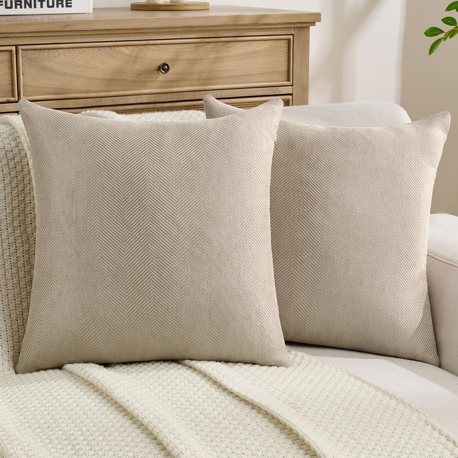 Chenille Throw Pillow Covers, 2 ct 18 in x 18 in