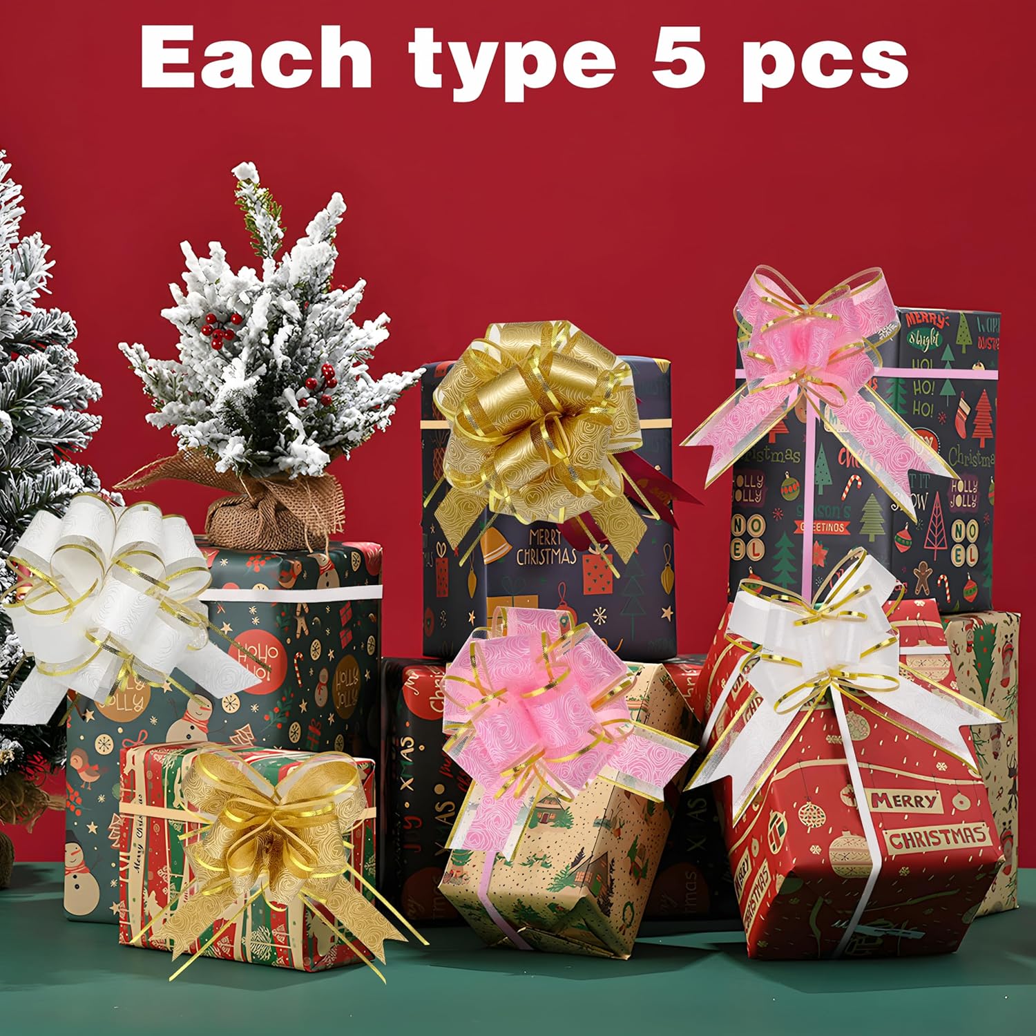Pull Bows for Gift Wrapping, 30 PCS Bulk Bows 6" Big Gift Large Ribbon Bows for Wrapping Boxes Baskets Package for Wedding and Birthday Party Decor