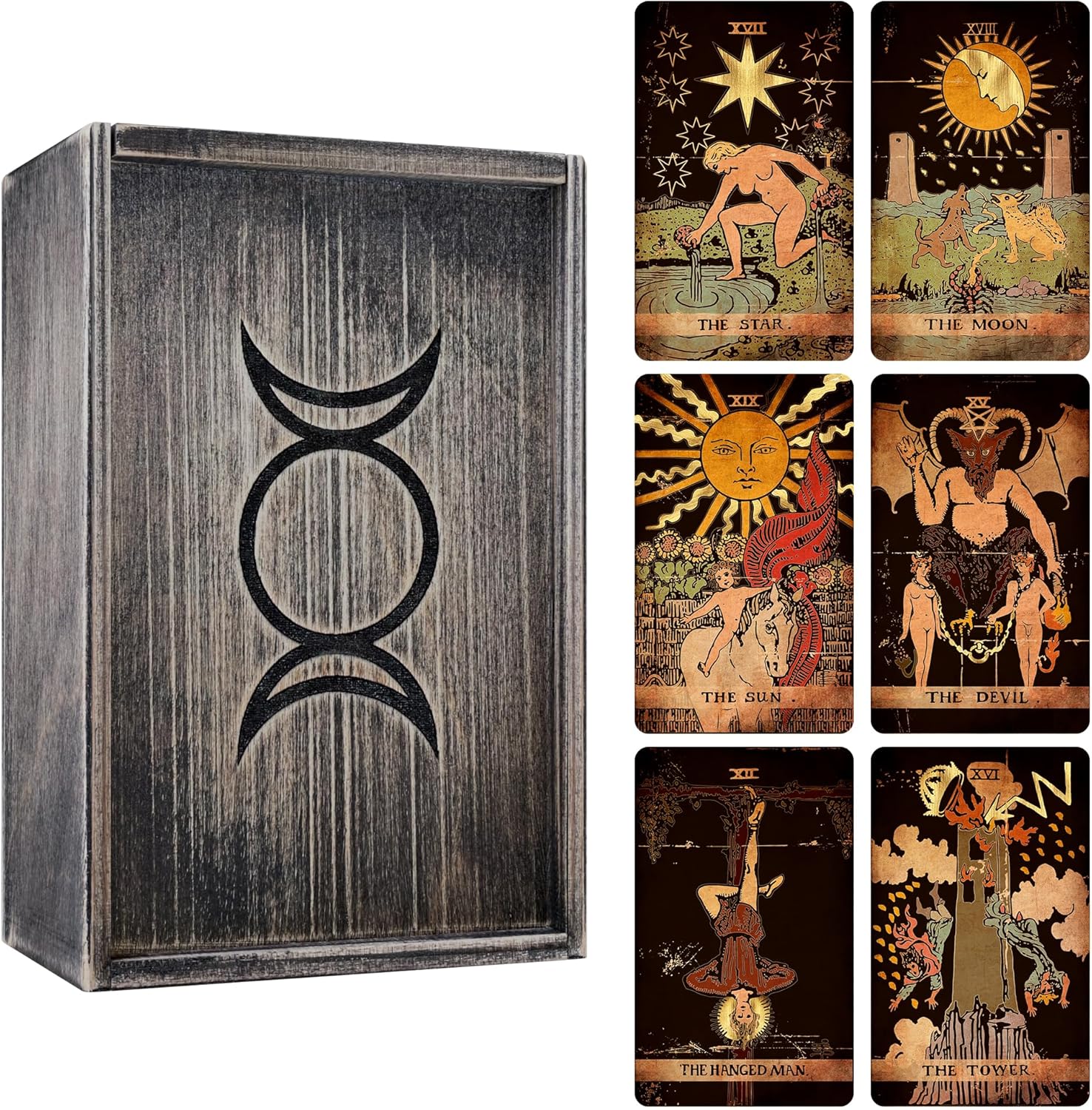 CRAFTERIAN Tarot Cards with Wooden Box